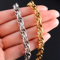 Collier lourd en acier inoxydable, chaîne torsadée épaisse pour hommes et femmes, style punk rock, bijoux de cou en métal, couleur argent/or, ras-de-cou