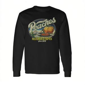 Peaches Records Tapes T-shirt à manches longues au design rétro vintage depuis 1976 - Product Image 2