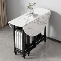 Ensemble de table à manger pliante convertible et peu encombrante avec roulettes, en MDF, avec plateau rabattable, chaises de cuisine, unité de mobilier domestique