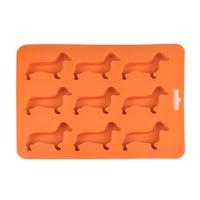 Bac à glaçons en silicone en forme d'animal pour chiot et chien, 9 cavités sans Bpa avec couvercle, moule à glace facile à libérer, congélateur, bacs à glace pilée