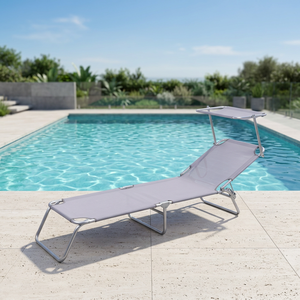 Galileo Vieste Est Lettino da Spiaggia Minimalista Moderno Pieghevole in Alluminio con Funzione di Inclinazione per Uso Esterno Parchi Piscine - Product Image 3