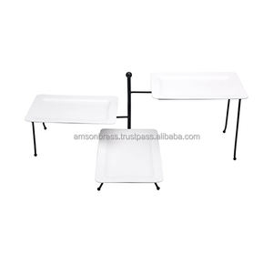 Plateau de service alimentaire rond AMSON BRASS, écologique, sur mesure, à 2 niveaux, design à coupelles - Product Image 6