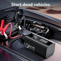 Multifunctional Jumpstarer with Tire Inflator Emergency Light 8000mAh Portable Vacuum Cleaner and Air Duster