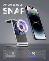 Station de charge sans fil magnétique 3 en 1, support pour téléphone, écouteurs, montres, alliage de zinc, station de charge sans fil 3 en 1