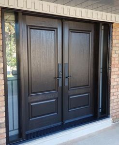 Portes doubles <span class=keywords><strong>en</strong></span> <span class=keywords><strong>bois</strong></span> massif de teck, finition moderne et imperméable, pour entrée principale de villa - Product Image 1
