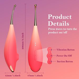 性玩具阴蒂振动器-2合1阴蒂吸盘g点振动器，带7个抽吸和振动模式，成人玩具 - Product Image 6