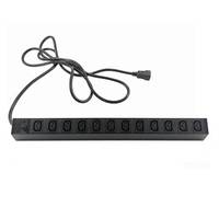Barre d'alimentation multiprise IEC C13 8 voies avec protection contre les surtensions, 16A 250V, conforme RoHS, montage en rack 19 pouces pour armoire de serveur informatique