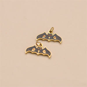 Wholesale 18K Gold Plated Stainless Steel <strong>Bat</strong> <strong>Charms</strong>, Halloween Vampire Animals Pendant Jewelry Making - Product Image 3