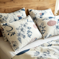 Ensemble de draps de lit floraux botaniques vintage, tissu en microfibre doux, ensemble de literie 4 pièces, collection de linge de lit luxueux et confortable