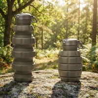 Bouteille d'eau sport en silicone écologique de 500 ml, en forme de grenade, qualité alimentaire, à boire directement, compatible lave-vaisselle, unisexe, pour les voyages et la randonnée