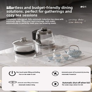 Retractable <b>Foldable</b> Light Luxury Slate Dining <b>Table</b> Smart Home-Use High-End Integrated Multifunctional for Square Be35 Expandab - Product Image 4