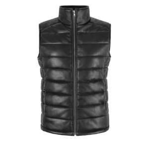 Chaleco de Mujer Personalizado 100% Cuero Nappa Negro Acolchado con Acabado Vintage y Patrón Acolchado, Marca Privada OEM/ODM Heritage - Product Image 1