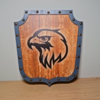 Plaque de bouclier de chevalier en bois, style médiéval, panneau mural en bois, décoration murale pour la maison ou le bureau, décoration murale en bois