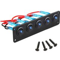 Nouveau panneau de commutateurs à bascule 12V étanche 5 gangues 3 broches marche/arrêt avec LED pour camping-car, bateau, voiture, véhicule, remorque, camion, SUV