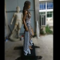 Sculpture de statue d'ange en bronze de femme nue en métal grandeur nature pour jardin extérieur