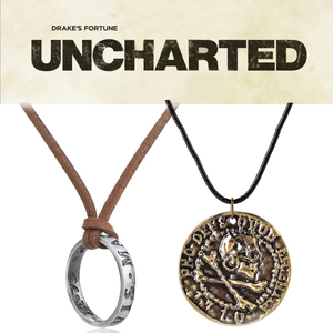 Bijoux <span class=keywords><strong>de</strong></span> <span class=keywords><strong>jeu</strong></span> Uncharted 4 a Thief's End, colliers Nathan Drake, chaîne en cuir, collier long, accessoires gothiques pour hommes - Product Image 2