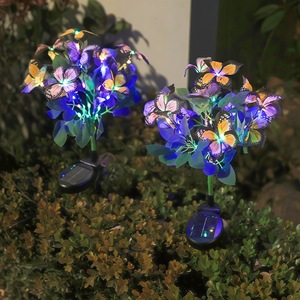 Luz Solar con Forma de Mariposa y Flor, Decoración de Jardín para Exteriores, Resistente al Agua, Portátil - Product Image 2