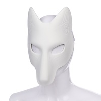 Masque de renard en PU à faire soi-même, peint à la main, style anime japonais classique, masque de cosplay de renard pour fille, accessoires de fête et de bal