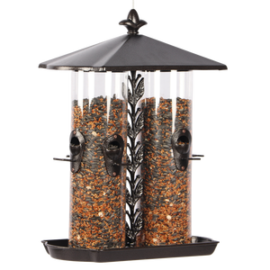 Подвесная металлическая Тройная трубчатая подвесная кормушка для птиц для смешанных семян - Product Image 5