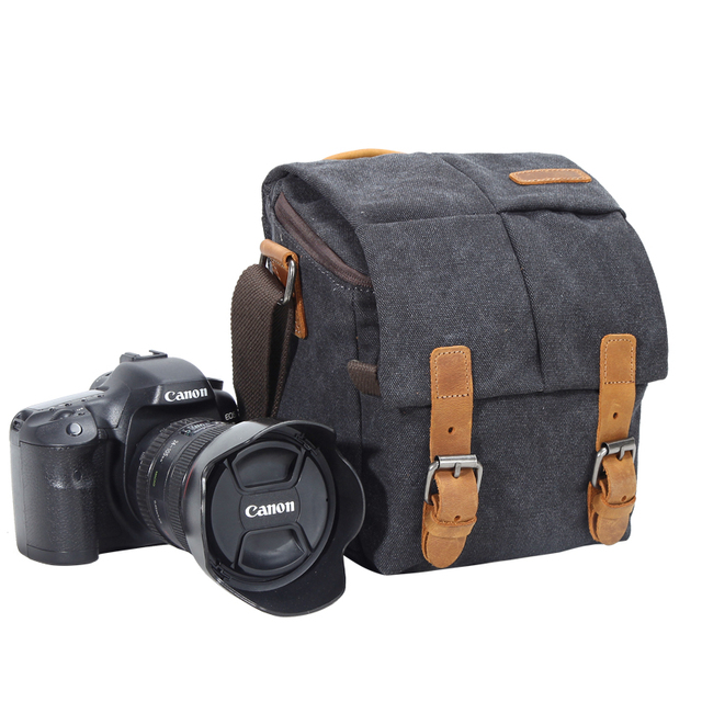 Trendy SLR Mirrorless DSLR Travel Shoulder Small Camera Bag for Photography with Dividers