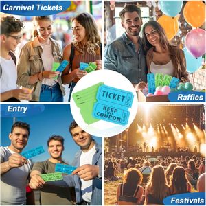 Màu sắc tùy chỉnh xé vé Xổ Số nhập dòng Đục Lỗ Số liên tiếp 400 chiếc vé Xổ Số CuộN đôi - Product Image 6