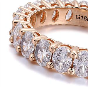 कस्टम गहने <span class=keywords><strong>10k</strong></span> 14k 18k ठोस सोने की अंगूठी अंडाकार कट डीएफ vs1 hft gi 4 कैरेट लैब उगाए गए हीरे की अंगूठी महिलाओं के लिए - Product Image 2