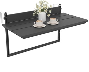 חיצוני 32 "שולחן מרפסת מתקפל גדול עבור מעקה פטיו hdpe בר מתכווננת תלייה שולחן רכוב עבור סיפון גן מרפסת גינה - Product Image 1