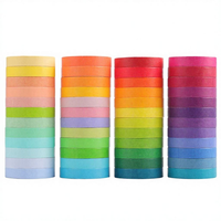 Ruban adhésif acrylique double face lavable de 75 mm, activé par l'eau, 5 m, pour 48 couleurs unies et imprimées arc-en-ciel, pour journal créatif DIY