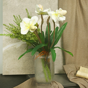 Orchidées artificielles Yihua Floral Art, fleurs en soie de 50 cm, blanc, jaune, rose rouge, décoration moderne pour salon, entrée, table, hôtel - Product Image 3