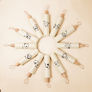 Paraguas Plegable Manual de Madera con Diseño de los Doce Signos del Zodiaco, Resistente a los Rayos UV, de Nailon, para Viajes, para Días Soleados y Lluviosos, con 8 Varillas y Diseño de Dibujos Animados - Product Image 1