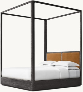 <span class=keywords><strong>Letto</strong></span> a baldacchino matrimoniale in legno massello con testiera imbottita, struttura <span class=keywords><strong>letto</strong></span> a piattaforma a quattro montanti in stile americano per <span class=keywords><strong>camera</strong></span> <span class=keywords><strong>da</strong></span> <span class=keywords><strong>letto</strong></span> moderna - Product Image 4