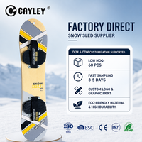 Planche à neige en bois avec sangles de fixation, planche de ski de descente en contreplaqué durable pour enfants, sport de neige en plein air