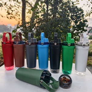 Portable Vacuum Insulated Stainless Steel Protein Shaker Mug 24oz with Built-in Tritan Storage Cup Handle <b>Hot</b>/Cold Eco-Friendly - Product Image 4