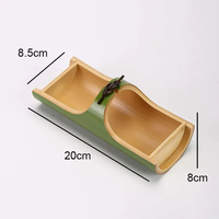 Vente en gros d'assiettes à fruits secs et à dessert en bambou, personnalisables et faites à la main, plateaux de rangement uniques pour collations de style chinois