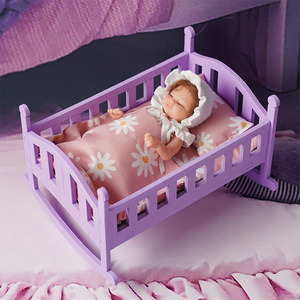 <span class=keywords><strong>Lit</strong></span> de <span class=keywords><strong>poupée</strong></span> en bois Jeu de rôle <span class=keywords><strong>Lit</strong></span> de berceau en bois pour bébé Ensemble de jouets de simulation pour enfants - Product Image 6