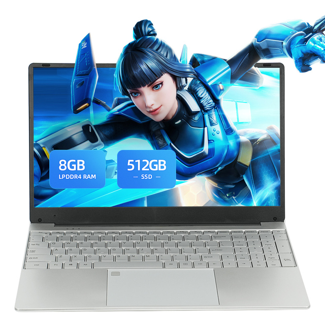 Best Selling 15.6" Notebook 8GB RAM 256GB Inter J4125 Use Fingerprint to Unlock  Laptop for Business Office