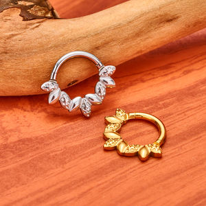 Bijoux de piercing corporel pour femmes : Anneaux de nez articulés, boucles d'oreilles tendance, en titane ASTM F136 et zircon, pour cartilage d'<span class=keywords><strong>oreille</strong></span>, tragus, hélix, <span class=keywords><strong>lobe</strong></span> - Product Image 6