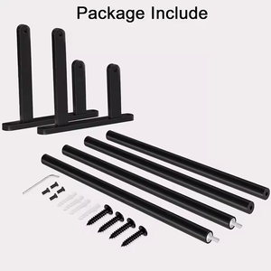 <span class=keywords><strong>Porte</strong></span>-serviettes mural double en acier inoxydable noir pour cuisine/salle de bain, support de barre <span class=keywords><strong>porte</strong></span>-serviettes - Product Image 2