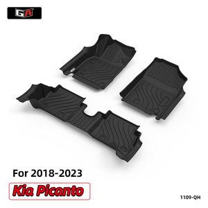 <span class=keywords><strong>Tappetini</strong></span> Auto Personalizzati di Lusso in TPE per <span class=keywords><strong>KIA</strong></span> <span class=keywords><strong>Picanto</strong></span> 2018-2023, Tappeti Non Tossici Antiscivolo, Set di 3 Pezzi - Product Image 2