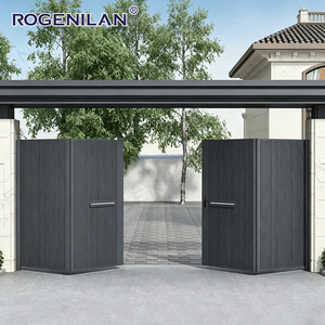 Puertas Plegables de Aluminio Rogenilan, Puertas Metálicas Exteriores de Estilo Cantilever, Puerta Plegable Doble para Jardín, Entrada de Vehículos, Puertas de Seguridad - Product Image 1