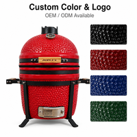 Barbecue Kamado en céramique AUPLEX Mini 15 pouces, portable, pour table, pour la cuisson en intérieur, en extérieur, à la maison, en camping, pour les fêtes