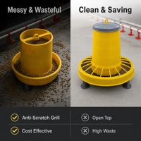 Nouvel abreuvoir automatique vertical jaune pour volailles, durable, facile à utiliser, avec grille de distribution de nourriture pour un gain de temps et d'énergie