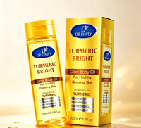 Huile pour le corps éclatante au curcuma DR.DAVEY 200 ml, niacinamide, huile de jojoba, huile d'amande, hydratante, éclaircissante, parfum frais, tous types de peau
