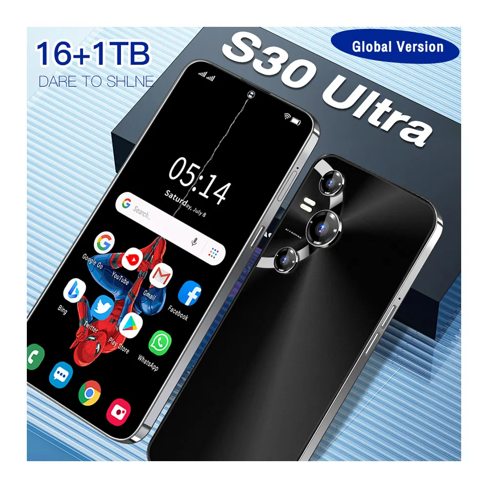 Hot Sale Global Unlock S30 Ultra 7,3-Zoll-HD-Handys Smartphone HD-Kamera 50MP 108MP Android-Handy