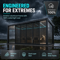 Gazebos en alliage d'aluminium personnalisés durables de haute qualité pour hôtel, complexe hôtelier, balcon, loisirs en plein air