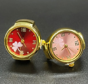 Reloj de Anillo Steampunk, Bronce Dorado, Acero Inoxidable, Resistente al Agua, Cuarzo Analógico, Correa Elástica, Mini Reloj Vintage para Hombre - Product Image 3