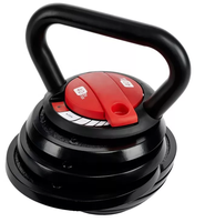 Kettlebell réglable en acier de 16/18/24 kg avec base en caoutchouc portable pour l'entraînement de force à domicile