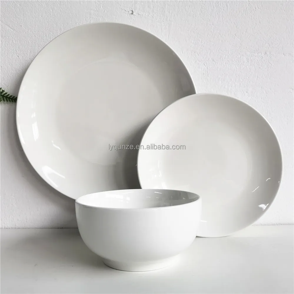 Service de table américain, service de table, porcelaine blanche, 12 pièces