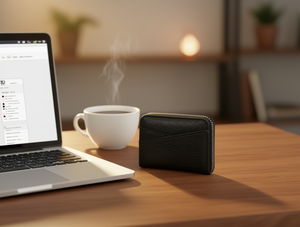 Portacarte da 7 pollici in pelle PU con chiusura a cerniera, design minimalista per donna - Product Image 2