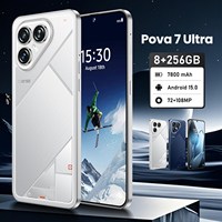 2026 Pova 7 Ultra Nuevo Teléfono Inteligente para Comercio Exterior con Pantalla Incell de 7.3 Pulgadas, 8+256GB, Android 15.0, Quad Core, 5G, Doble SIM y Red Inteligente